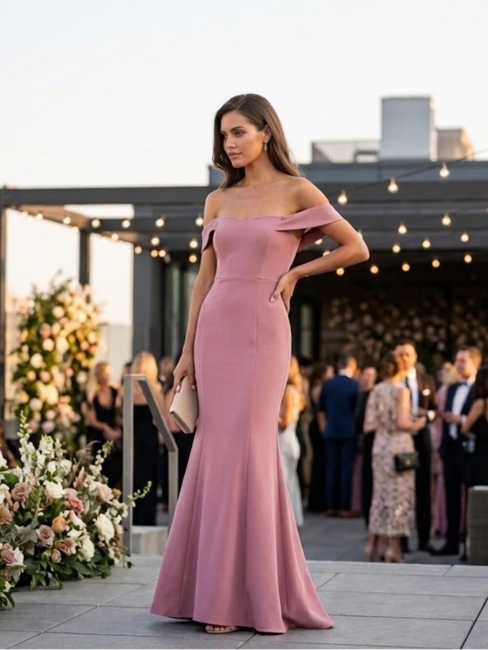 Likely Bartolli Off The Shoulder Gown